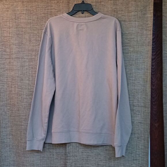 Goodfellow & Co Taupe Cotton Sweat Shirt with Maroon Emblem - Picture 4 of 4